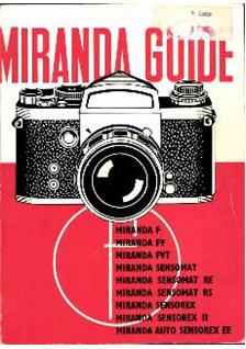 Miranda Sensorex manual. Camera Instructions.